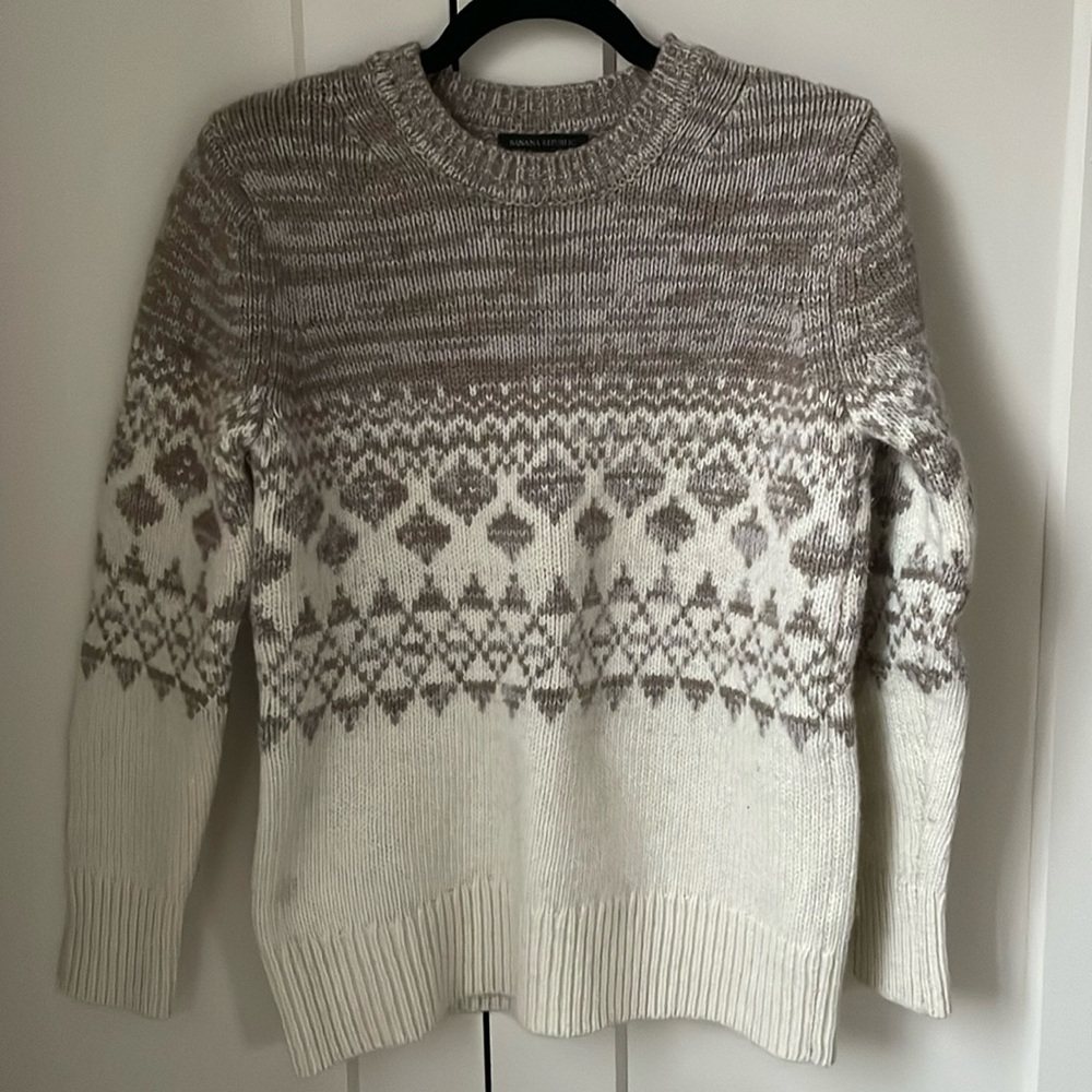 Banana Republic Italian Wool and Alpaca Fair Isle Sweater